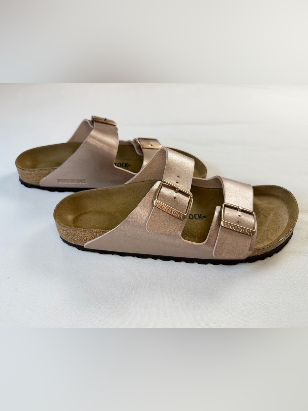 Birkenstock Arizona Rose Gold Sandal Size 42 EU / Women’s US 11 Narrow NWOB - Picture 3 of 8